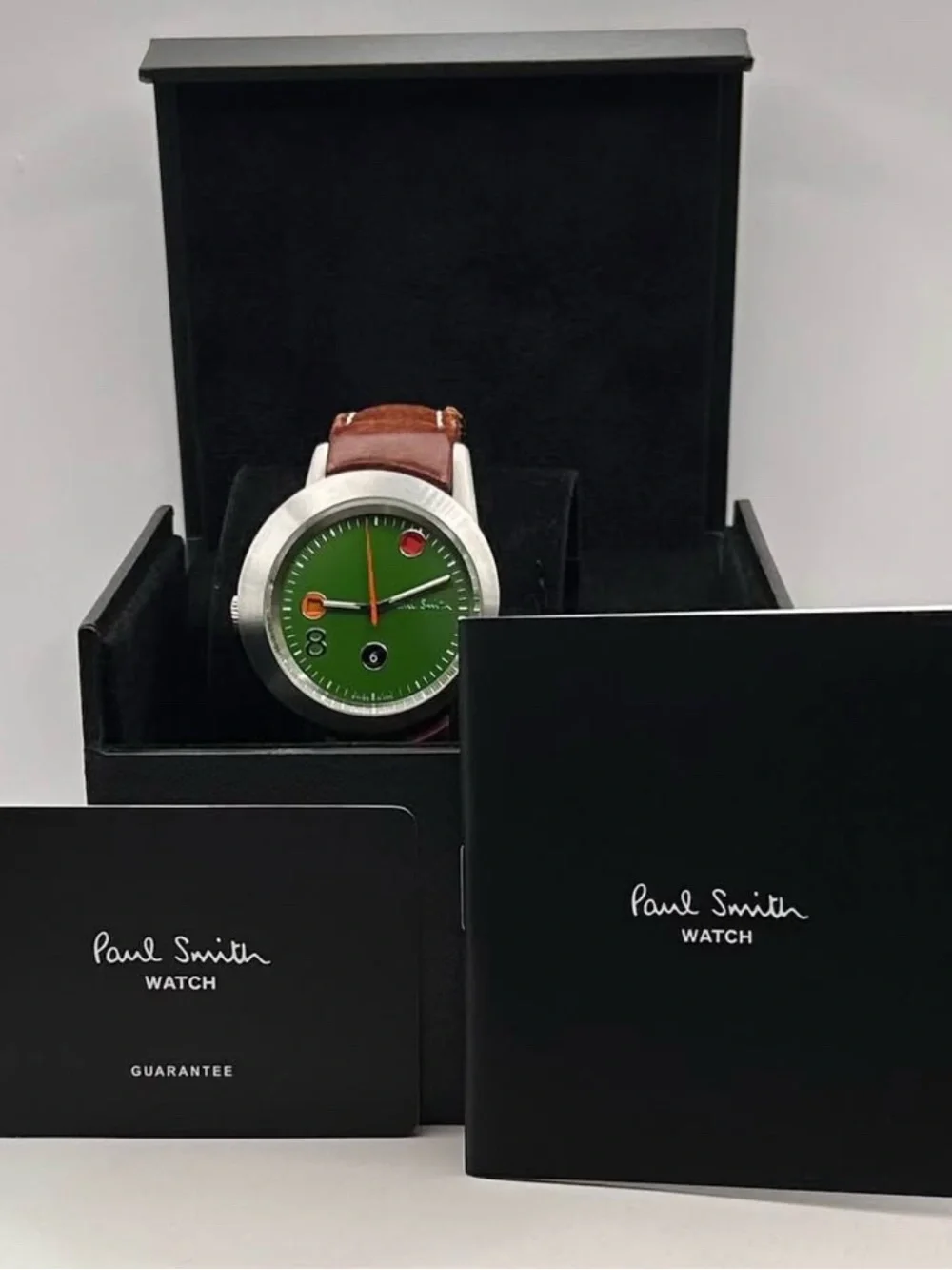 Paul Smith Five Eyes Men’s Green Dial Brown Leather Strap Quartz 36mm Watch